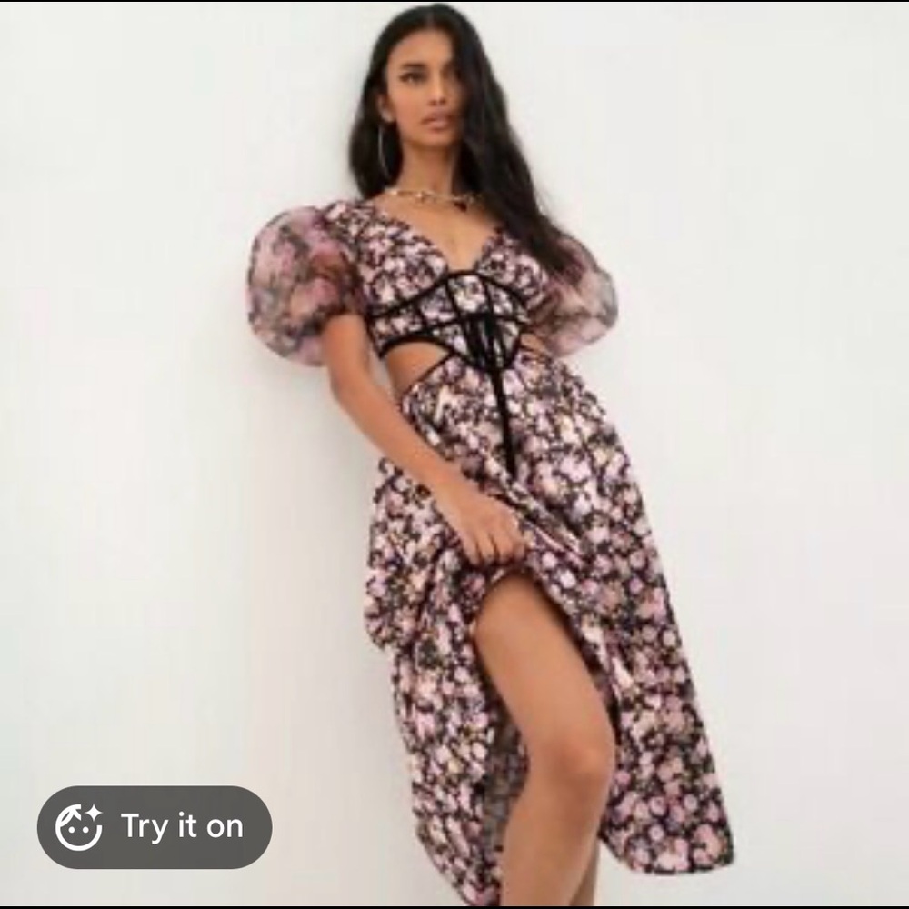 NWT For Love and Lemons floral Madison midi dress